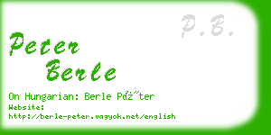 peter berle business card